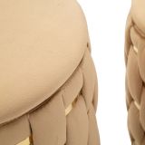 Pouf Contenitore Rosa oro set da 2 Forma Rotondo 37x37x42h cm, Colore Struttura oro - Kasane