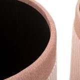 Pouf Contenitore Rosa set da 3 Forma Rotondo 41x41x50h cm, Materiale Struttura in Legno Nobilitato - Ghanzi