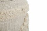 Pouf contenitore rotondo in tessuto 35x35x40h cm bianco - Jarrar
