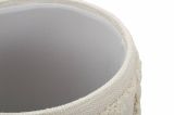 Pouf contenitore rotondo in tessuto 35x35x40h cm bianco - Jarrar