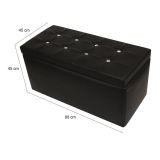 Pouf contenitore salvaspazio in ecopelle 90x45x45h cm nero - Felicita