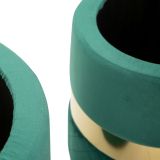 Pouf Contenitore Verde oro set da 2 Forma Rotondo 37x37x42h cm, Colore Struttura oro - Maun