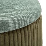 Pouf Contenitore Verde set da 2 Forma Rotondo 38x38x38h cm, Materiale Struttura in Tessuto - Fianar