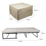 Pouf cubico beige 78x78x45h cm - letto Arno