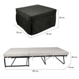 Pouf cubico grigio 78x78x45h cm - letto Arno