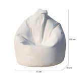 Pouf Echium, Poltrona multiuso, Poltroncina sacco, Pouf poggiapiedi, Made in Italy, 70x70 h110 cm, Bianco