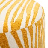 Pouf Giallo Senape oro Effetto Zebrato Forma Rotondo 41x42x41h cm, Colore Struttura oro - Faleli
