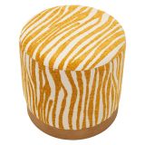 Pouf Giallo Senape oro Effetto Zebrato Forma Rotondo 41x42x41h cm, Colore Struttura oro - Faleli