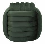 Pouf Karori, Poltrona multiuso, Scendiletto, Pouf poggiapiedi, 45x45 h45 cm, Verde