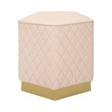 Pouf pentagonale rosa e oro 38x38x38h cm - Suasa