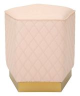 Pouf pentagonale rosa e oro 38x38x38h cm - Suasa