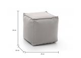 Pouf quadrato bianco 45x45x45h cm - Aron