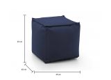 Pouf quadrato blu 45x45x45h cm - Aron