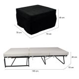 Pouf quadrato nero 78x78x45h cm - letto Arno