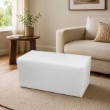 Pouf rettangolare bianco 90x40x42h cm - Bucuresti