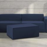 Pouf rettangolare blu 100x70x43h cm - Assisi