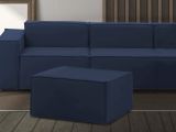 Pouf rettangolare blu 80x70x43h cm - Avolasca