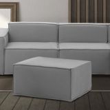 Pouf rettangolare grigio 80x70x43h cm - Avolasca