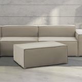 Pouf rettangolare tortora 100x70x43h cm - Assisi