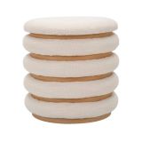 Pouf rotondo bianco 40x40x42h cm - Banskil
