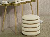 Pouf rotondo bianco 40x40x42h cm - Banskil