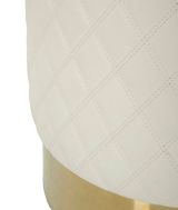 Pouf rotondo bianco e oro 36x36x39h cm - Erro