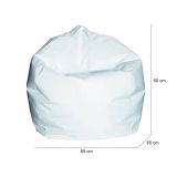 Pouf sacco bianco 65x65x50h cm - Ascia