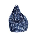 Pouf sacco blu e bianco 80x80x120h cm - Marisa
