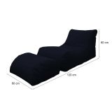 Pouf sacco nero 120x80x60h cm - Alton