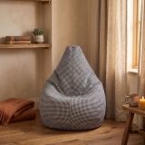 Pouf sacco nero e bianco 80x80x120h cm - Maristella