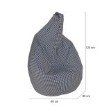 Pouf sacco nero e bianco 80x80x120h cm - Maristella