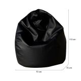 Pouf sacco nero ecopelle 70x70x110h cm - Alez