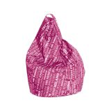 Pouf sacco rosa e bianco 80x80x120h cm - Marisa