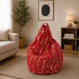 Pouf sacco rosso e bianco 80x80x120h cm - Marisa