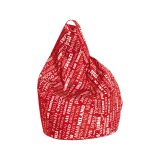 Pouf sacco rosso e bianco 80x80x120h cm - Marisa