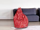 Pouf sacco rosso e bianco 80x80x120h cm - Marisa
