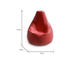 Pouf sacco rosso ecopelle 70x70x110h cm - Asino