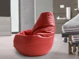 Pouf sacco rosso ecopelle 70x70x110h cm - Asino