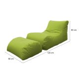 Pouf sacco verde 120x80x60h cm - Alton
