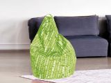 Pouf sacco verde e bianco 80x80x120h cm - Marisa