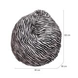 Pouf sacco zebra 80x80x120h cm - Lorenza