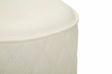 Pouf Uruguay, Poltrona multiuso, Scendiletto, Pouf poggiapiedi, 36x36 h39 cm, Bianco e Oro