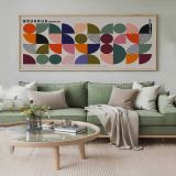 Quadro Multicolore Materiale Struttura in Legno Nobilitato 50x120h cm, - Miseba