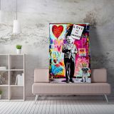 Quadro Multicolore Materiale Struttura in Tessuto Materiale in Legno Nobilitato 50x70h cm, Materiale Struttura in Legno Nobilitato - Nanolole