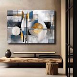 Quadro Multicolore Materiale Struttura in Tessuto Materiale in Legno Nobilitato 70x100h cm, Materiale Struttura in Legno Nobilitato - Nahate