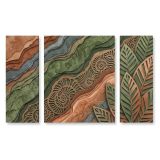Quadro Multicolore Materiale Struttura in Tessuto Materiale in Legno Nobilitato 90x90h cm, Materiale Struttura in Legno Nobilitato - Nalesili