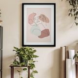 Quadro Rosa Verde Materiale Struttura in Vetro Materiale Struttura in Legno Nobilitato 35x47h cm, Colore Struttura Verde - Ilaro