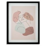 Quadro Rosa Verde Materiale Struttura in Vetro Materiale Struttura in Legno Nobilitato 35x47h cm, Colore Struttura Verde - Ilaro