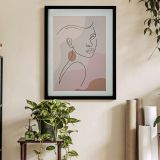 Quadro Rosa Verde Materiale Struttura in Vetro Materiale Struttura in Legno Nobilitato 35x47h cm, Colore Struttura Verde - Silvo