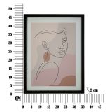 Quadro Rosa Verde Materiale Struttura in Vetro Materiale Struttura in Legno Nobilitato 35x47h cm, Colore Struttura Verde - Silvo